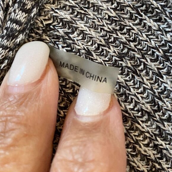 Nic + Zoe Black/White Double Breasted Knit Cardigan With Peplum Size L Academia - Picture 4 of 9